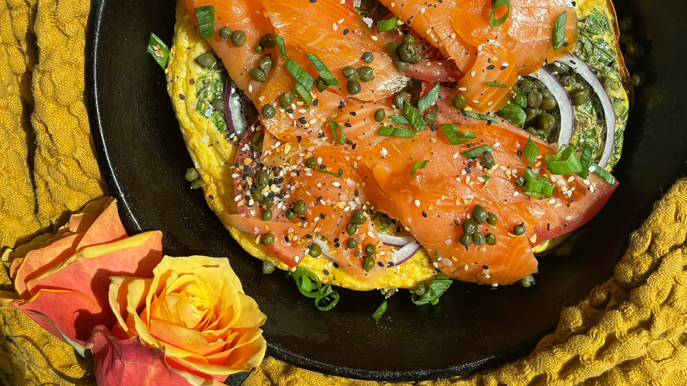 Mother’s Day Brunch: Smoked Salmon Everything Bagel Frittata 